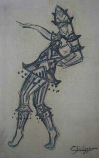 Gaston SUISSE (1896-1988) - Projet de costume pour "Shéhérazade"