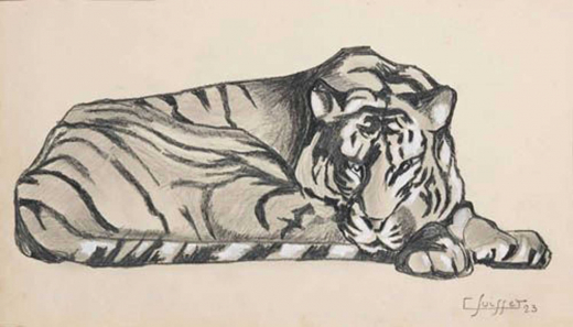 Vente par "Christie's, Paris, France" du 19/05/2015 - Tigre couché, 1923. (lot n°34)