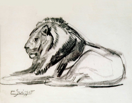 Vente par "Aguttes SVV" du 27/11/2003 - Lion couché, Circa 1925. (lot n°58)