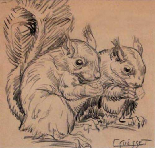Gaston SUISSE (1896-1988) - Écureuils.