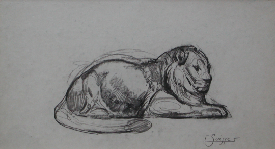 Gaston SUISSE (1896-1988) - Lion couché.