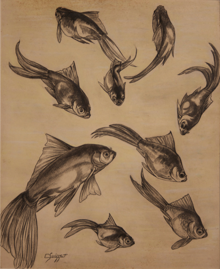Gaston SUISSE (1896-1988) - Poissons exotiques.