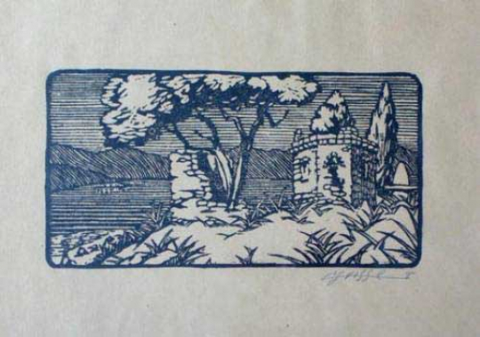 Gaston SUISSE (1896-1988) - Mausolé de Krani, lac de Presba.