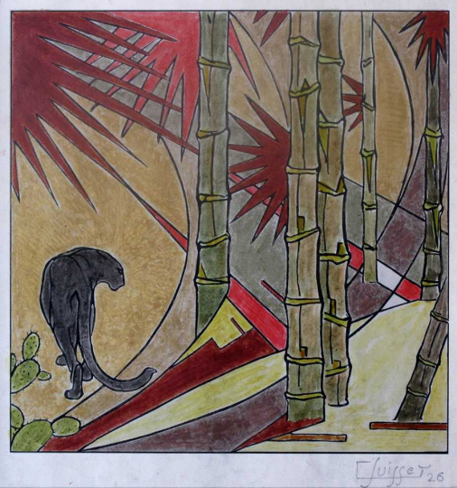 Gaston SUISSE (1896-1988) - Panthère noire. 1926.
