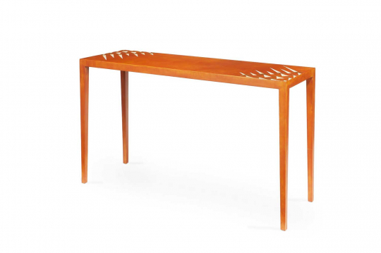 Gaston SUISSE (1896-1988) - Console haute en laque nuagée mielle, vers 1925.