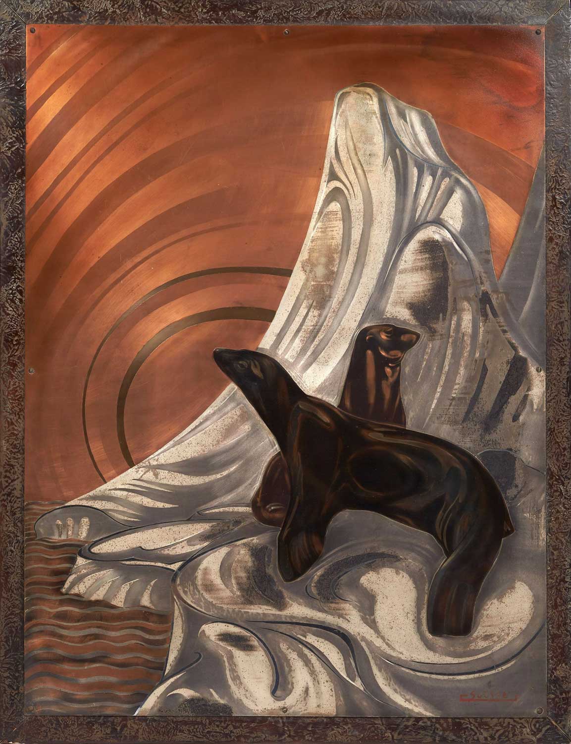 Otaries sur la banquise. 1925.