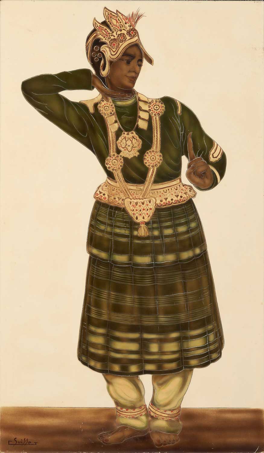 Danseur indien en tenue traditionnelle. Vers 1932.