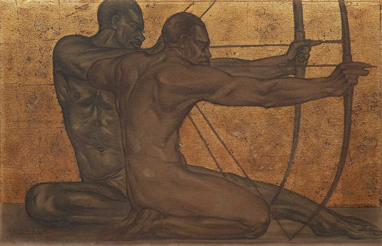 Tireurs à l'arc, vers 1930.