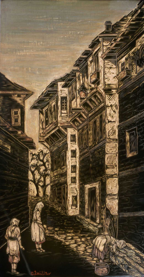 Gaston SUISSE (1896-1988) - Rue de village à Vladovo, vers 1924.