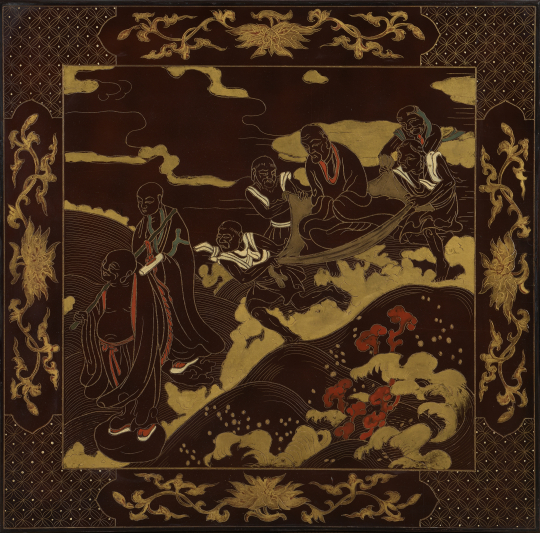 Gaston SUISSE (1896-1988) - Lettrés franchissant le fleuve sacré