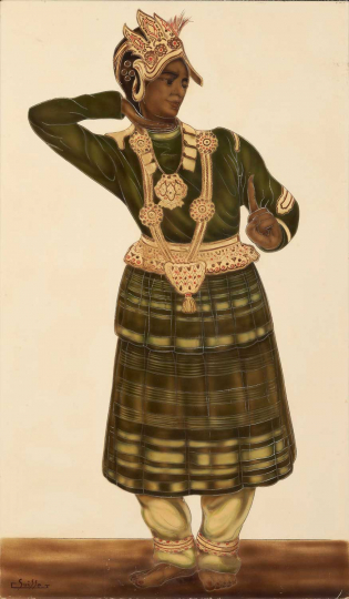 Gaston SUISSE (1896-1988) - Danseur indien en tenue traditionnelle. Vers 1932.
