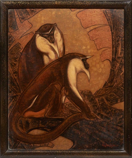 Gaston SUISSE (1896-1988) - Certopithèques de Moustac. Vers 1935.