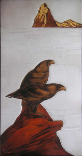 Gaston SUISSE (1896-1988) - Couple d'aigle.