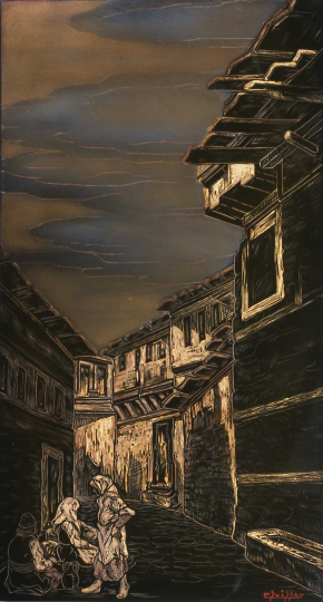Gaston SUISSE (1896-1988) - Rue de village à Vladovo, vers 1924.