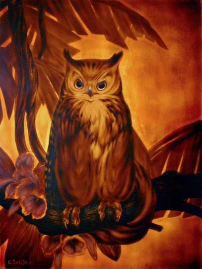 Gaston SUISSE (1896-1988) - Grand duc branché. 1938.