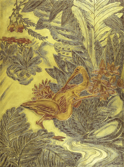 Gaston SUISSE (1896-1988) - Les Ibis roses, vers 1932.