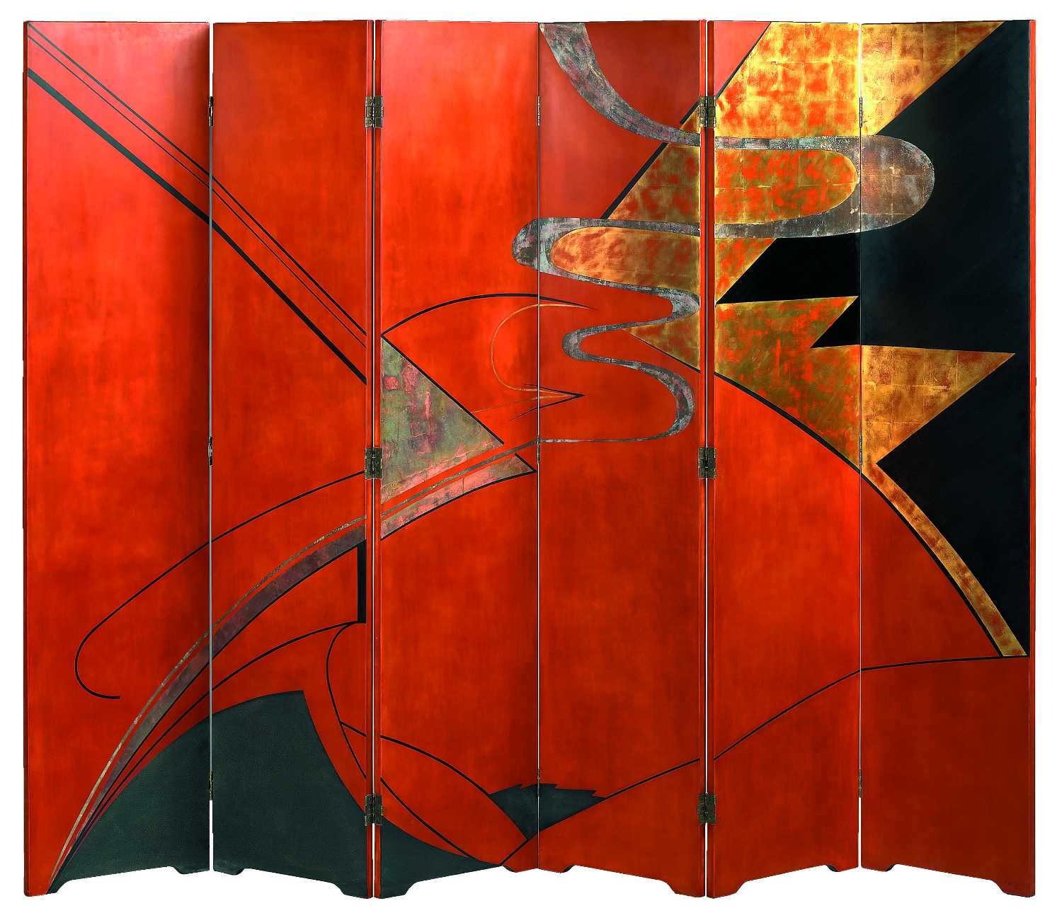 Paravent en laque de chine. Vers 1925.