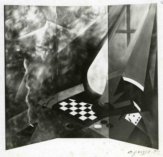 Gaston SUISSE (1896-1988) - Paravent à trois feuilles, double face. 1929.