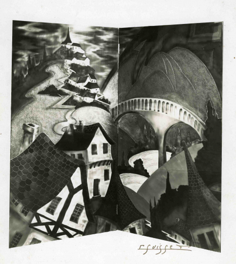 Gaston SUISSE (1896-1988) - Village et aqueduc. 1928.