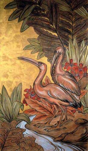 Les ibis roses. Vers 1935.