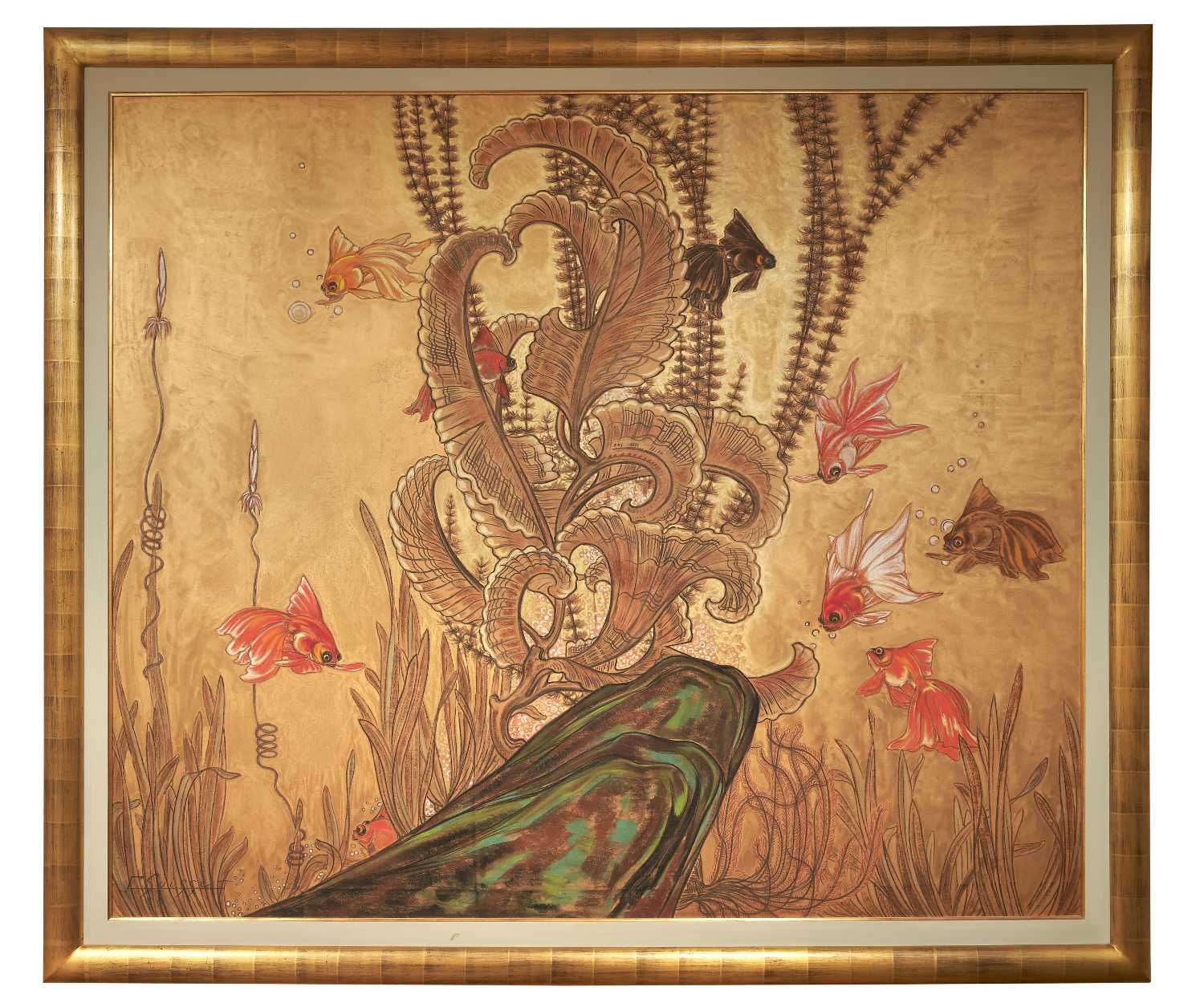 Poissons japonais dans les Gorgones. Vers1930.