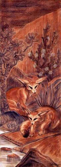 Gaston SUISSE (1896-1988) - Fennecs. Vers 1926.