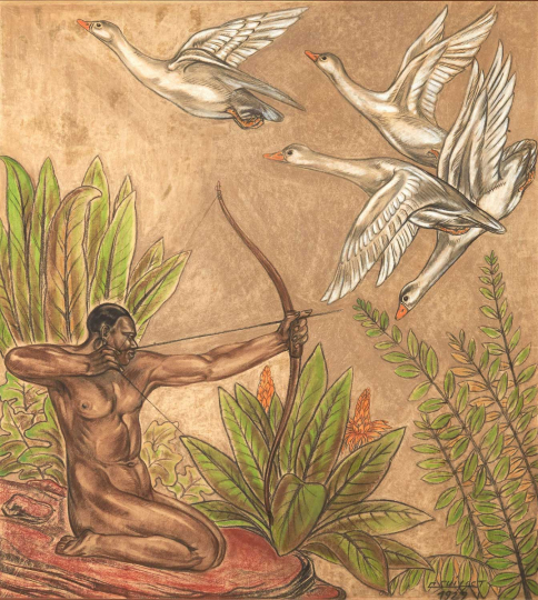 Gaston SUISSE (1896-1988) - La chasse à l'arc.1929.