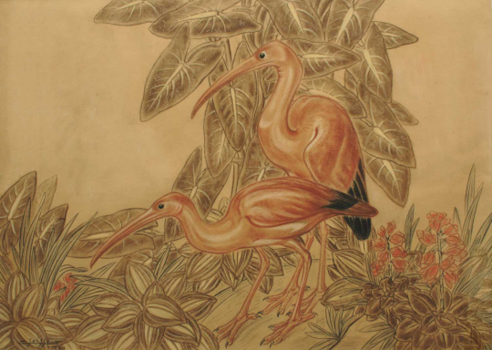 Gaston SUISSE (1896-1988) - Les ibis roses 1931