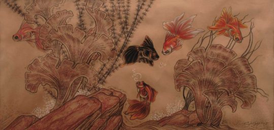 Gaston SUISSE (1896-1988) - Poissons japonais