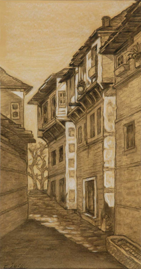 Gaston SUISSE (1896-1988) - Rue de village à Vladovo, 1919.