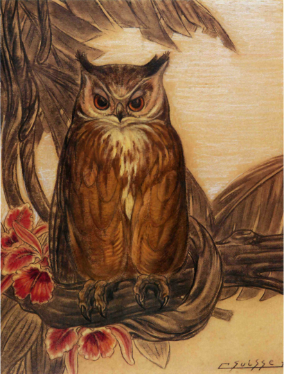 Gaston SUISSE (1896-1988) - Grand Duc branché. 1938.