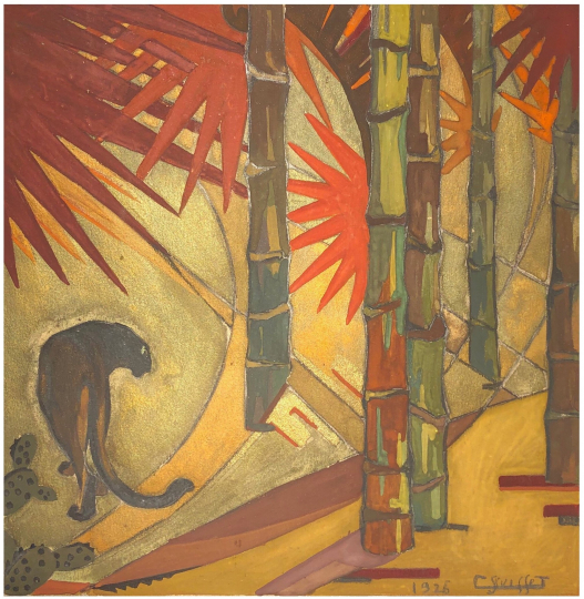 Gaston SUISSE (1896-1988) - Panthère noire dans les bambous, 1926.