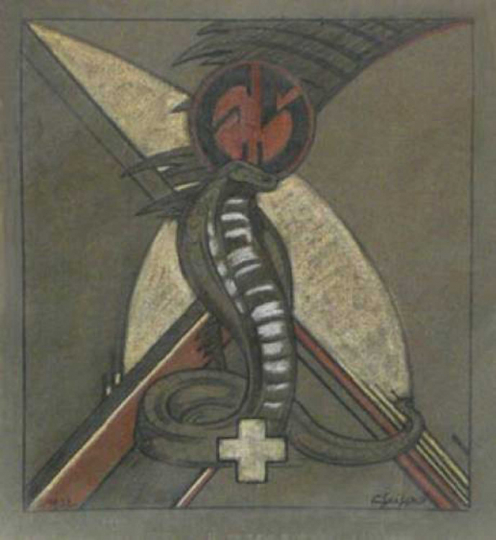 Gaston SUISSE (1896-1988) - Cobra dressé. 1932.