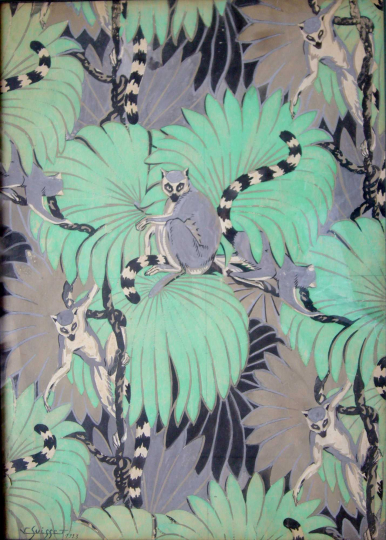 Gaston SUISSE (1896-1988) - Makis vari dans les feuillages. 1923.