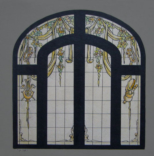 Gaston SUISSE (1896-1988) - Carton de vitrail exécuté pour Jacques Grüber.