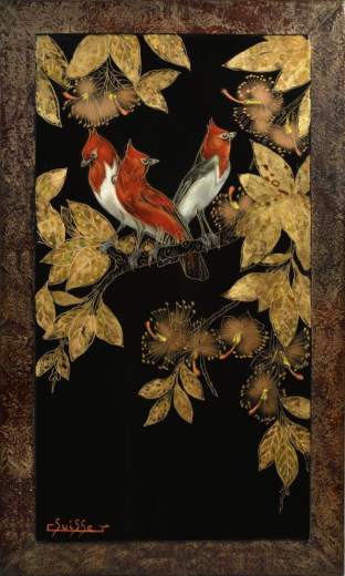 Vente par "Eve SVV" du 31/05/2023 - Cardinaux dans les feuillages (lot n°222)