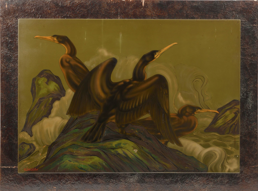 Vente par "Hôtel des ventes Giraudeau" du 29/06/2024 - Cormorans dans la tempête (lot n°67)