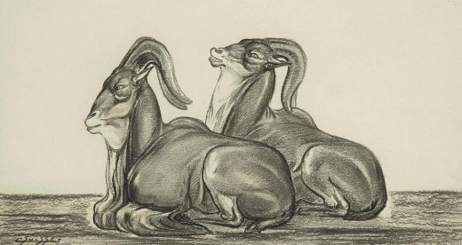 Vente par "Tajan SVV" du 09/07/2020 - Mouflons couchés. 1930. (lot n°24)