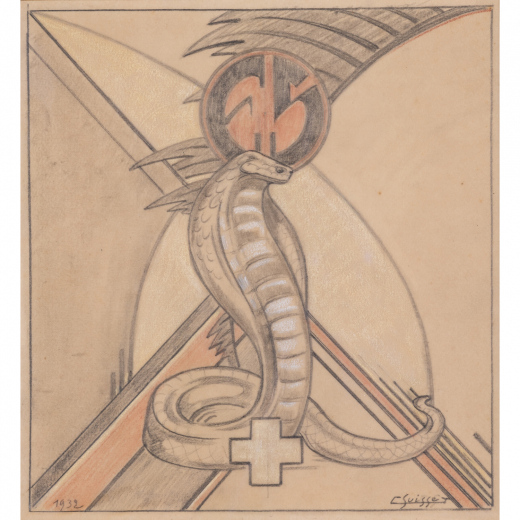 Vente par "PIASA SVV" du 20/06/2018 - Cobra. Projet Sandoz. 1932 (lot n°99)