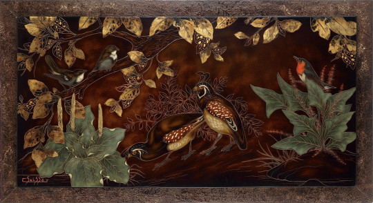 Gaston SUISSE (1896-1988) - Collins de Virginie et hirondelle de Chine