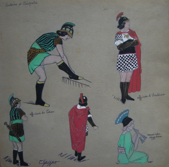 Gaston SUISSE (1896-1988) - Projet de costume pour Antoine et Cléopatre