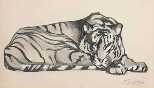 Vente par "Christie's, Paris, France" du 19/05/2015 - Tigre couché, 1923. (lot n°34)