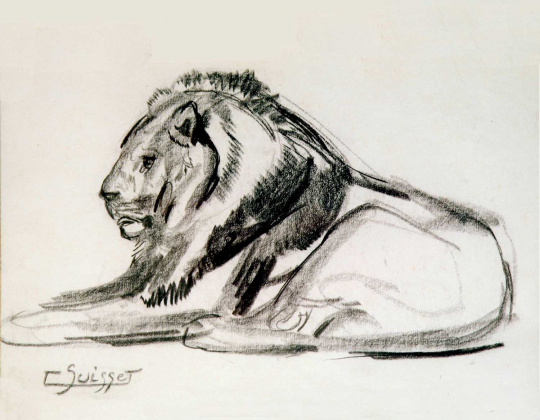 Gaston SUISSE (1896-1988) - Lion couché.