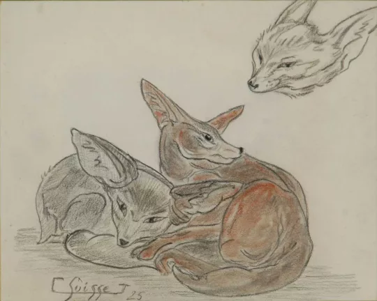 Gaston SUISSE (1896-1988) - Fennecs. 1925.
