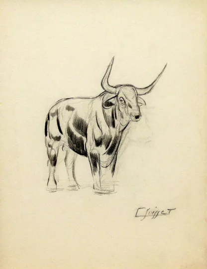 Gaston SUISSE (1896-1988) - Taureau.