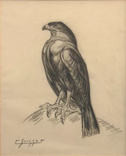 Gaston SUISSE (1896-1988) - Aigle de profil.