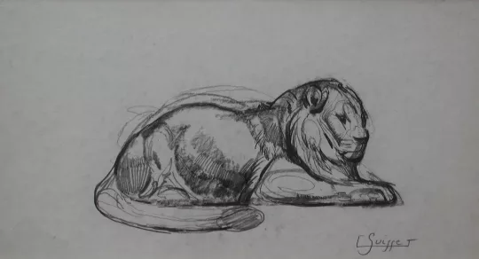 Gaston SUISSE (1896-1988) - Lion couché. (1)