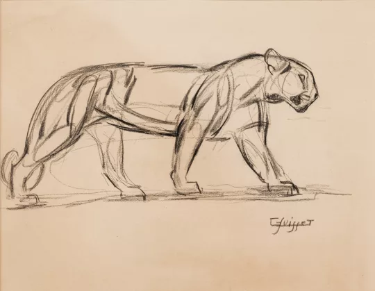 Gaston SUISSE (1896-1988) - Panthère marchant.