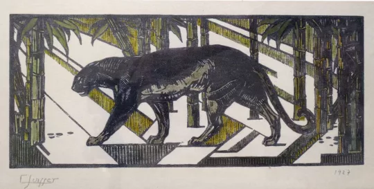 Gaston SUISSE (1896-1988) - Panthère noire dans les bambous. 1927. (1)