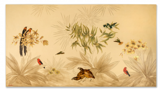 Gaston SUISSE (1896-1988) - Colins de Californie, et oiseaux exotiques.